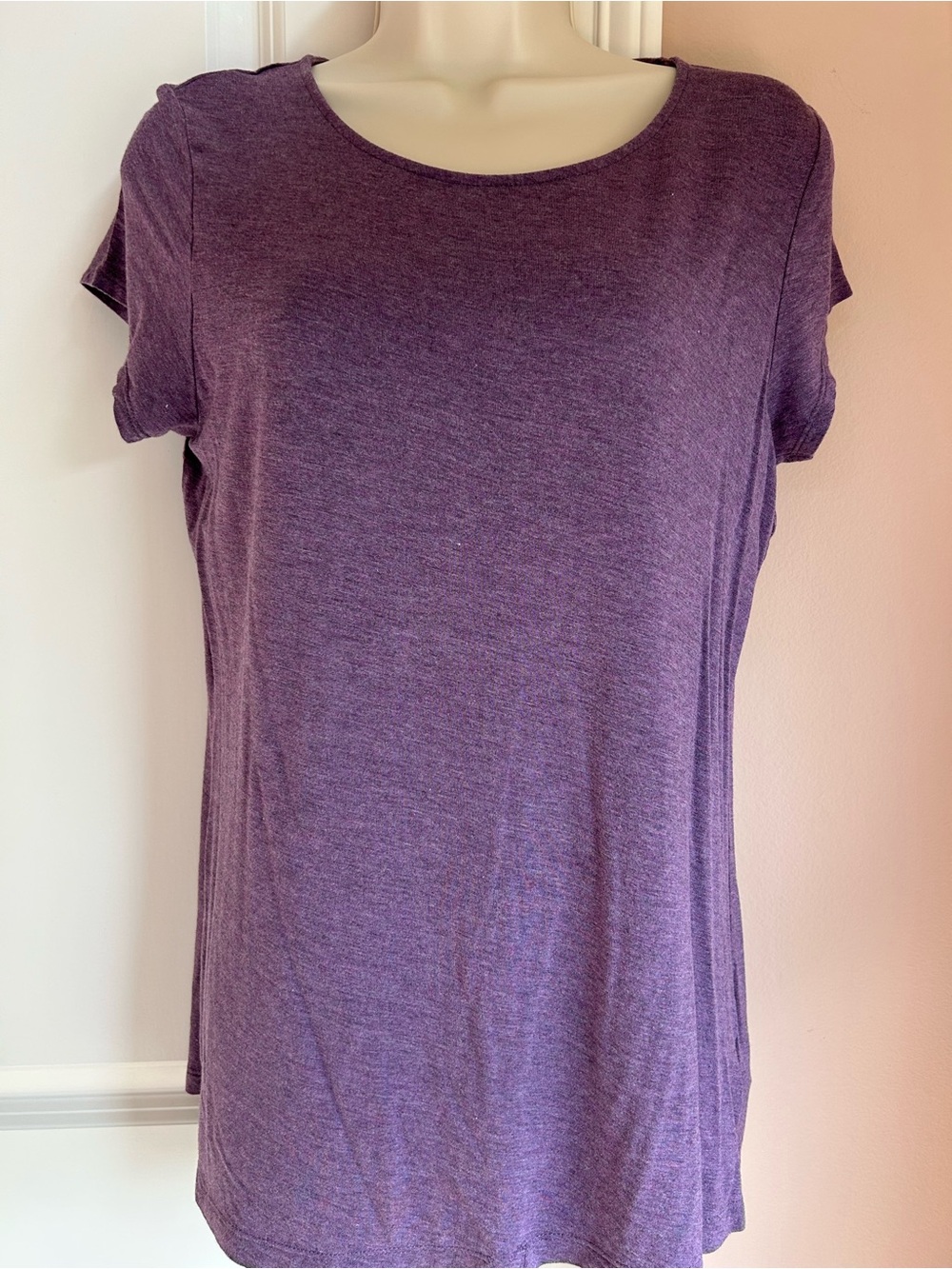 Catherine Malandrino Heathered Purple Short Sleeve Tee